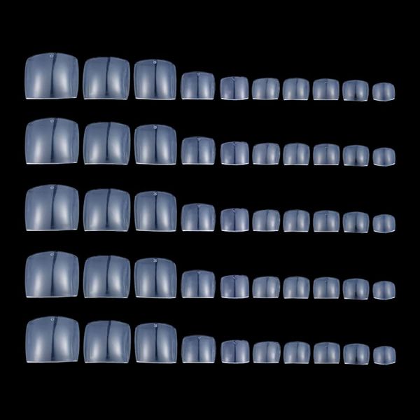 500 Pcs Clear Plastic False Toe Nails Full Cover Toenail Tips Press on Fake Toe Nails Glue on Pedicure Nails for Nail Art