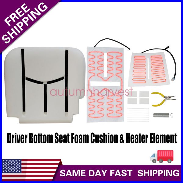 Driver Bottom Seat Foam Cushion & Heater Element Pad For 2003-07 Chevy Silverado