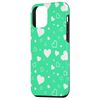 iPhone 12 mini Light Green Hearts :-: Seamless Pattern Shape スマホケース
