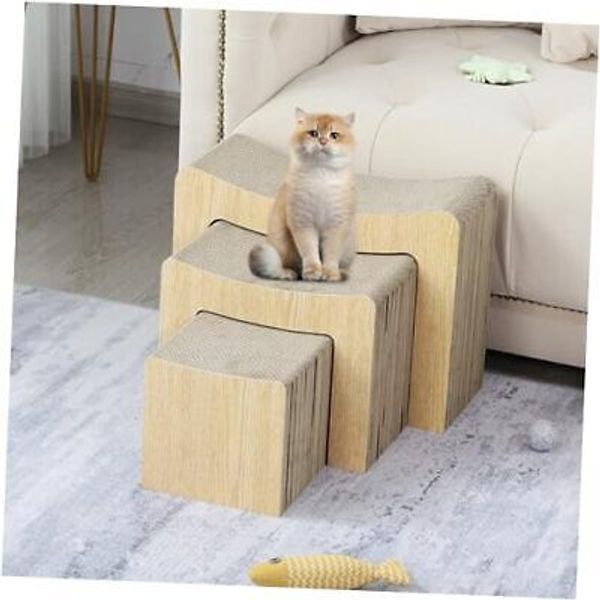 BALAPET 3 in 1 Cat Scratcher Cardboard,Cat Stairs & Cat Scratching Board Pet