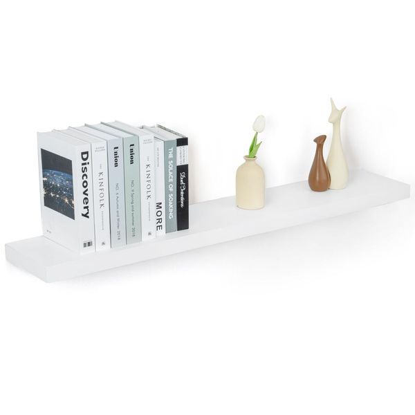 Floating Shelves 48 Inch Long 8" Deep White Floating Shelf Wall Mounted Deep & T