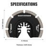 Vearter 3Pcs Diamond Oscillating Multi Tool Blade Mortar Cutting Grout Removal
