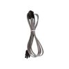 BITFENIX 45cm 4-Pin ATX12V Extension Cable - Sleeved Silver/Black