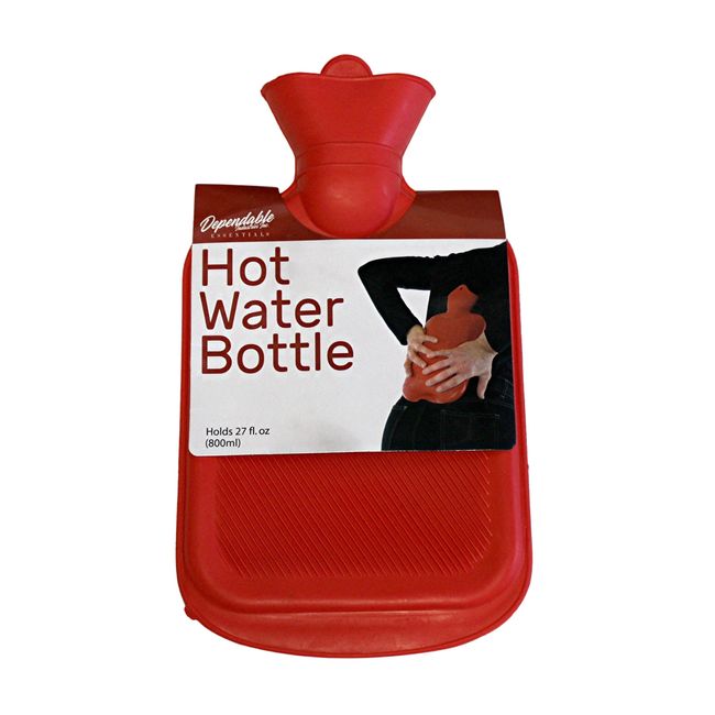 Hot Water Bottle 800ML Natural Rubber BPA Free-Durable Hot Compress 27 FL OZ.