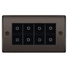 BG NBNTDM4B Black Nickel 4 Gang Quad Master Touch Dimmer Switch Black Inserts