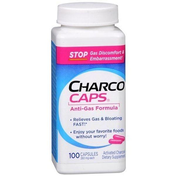 4 Pack Charcocaps Anti Gas Formula Dietary Supplement 100 Capsules Each