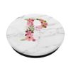 WHITE MARBLE PHONE GRIP PINK LETTER P INITIAL - P LETTER P