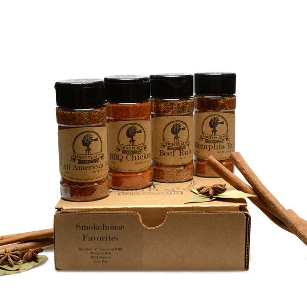 Smokehouse Favorites ~ BBQ Rub and Spices Gift Set ~ High Plains Spice Company Gift Set ~ Gourmet Meat Spice Blends & Rubs For Beef, Chicken & All Recipes ~ Spice Blends Handcrafted In Colorado