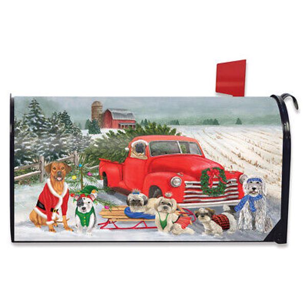 Briarwood Lane Holiday Dogs Christmas Mailbox Cover