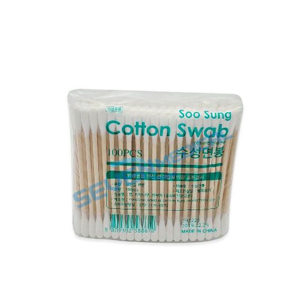 Water-based Forbis cotton swab 3-inch double-sided sanitary cotton swab 100pcs