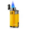 Torch Lighter with Punch 4 Jet Refillbale Lighters Windproof (Yellow 2)