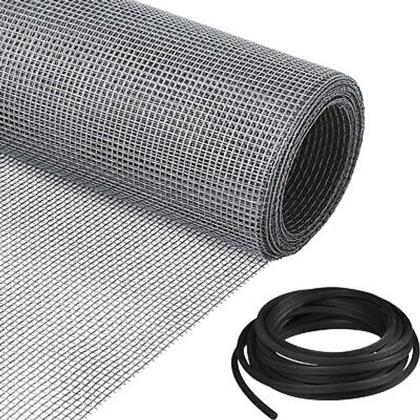 Window Screen Replacement Kit 36"W × 90"L Durable Polyester Adjustable Screen...