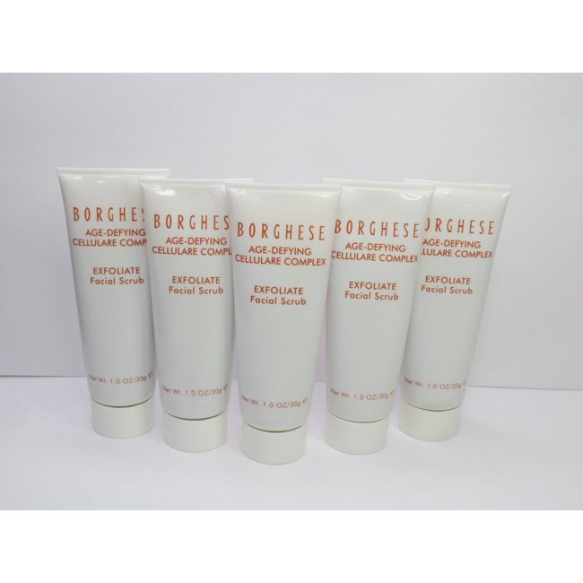 BORGHESE AGE-DEFYING CELLULARE COMPLEX EXFOLIATE FACIAL SCRUB 1 OZ *LOT OF 5*