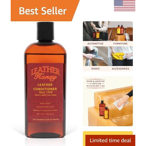 Non-Toxic Leather Conditioner - Moisturizes & Softens Leather - 8 Fl Oz