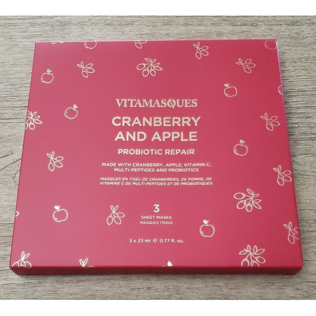 VITAMASQUES Cranberry and Apple Probiotic Repair 3 Sheet Masks