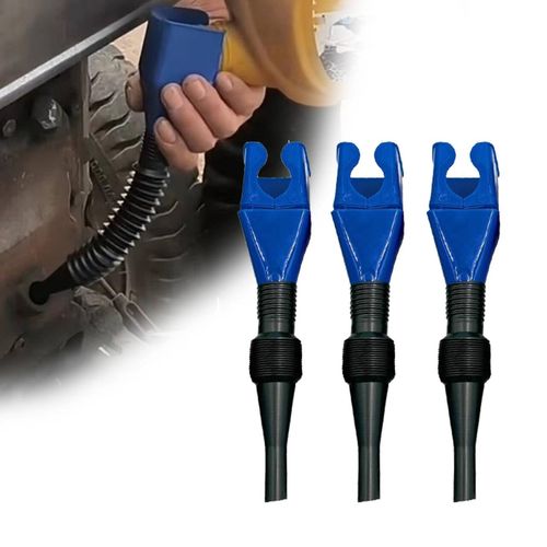 3 Pcs Car Refueling Funnel, Retractable and Portable Foldable Automobile Snap Funnel Universal for Cars Motorcycles (Blue/Black)