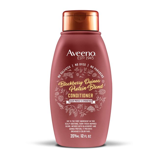 Aveeno Blackberry Quinoa Protein Karışımı Sülfatsız Saç Kremi, Renk İşlem Görmüş Saç Koruma, Günlük Güçlendirme ve Nemlendirici Saç Kremi, Paraben & Boyasız, 12 Fl Oz