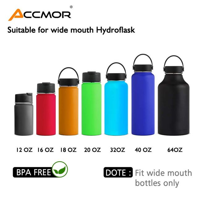 Water Bottle Handle for Hydro Flask and Other Wide Mouth Bottles, Paracord  Strap Carrier for 12oz to 64oz Bottle, Bottle Accessories with Fire Starter