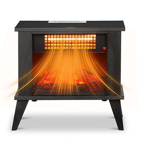 Freestanding Electric Fireplace Heater with 3D Flame Effect Portable For Indoor