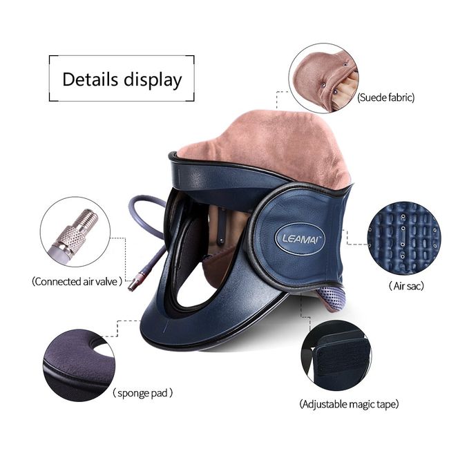 Neck Traction Device - Adjustable Inflatable Neck Stretcher Collar For Home  Traction Spine Alignment