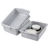 4 PACK 22 L Plastic Commercial Bus Tubs, Utility Bus Box, Gray