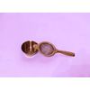 Ganam Brass single 14.5cm Long Handled Tea Strainer 4.5cm- with drip bowl boxed