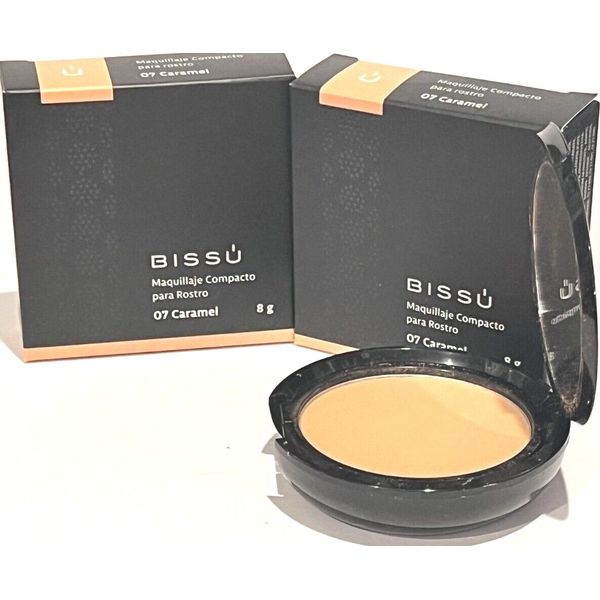 BISSU POWDER SEMI MATTE (MAQUILLAJE COMPACTO)  07 CARAMEL   8G  2 PACK