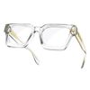 Blue Light Blocking Glasses Rectangle Chic Preppy Look Clear Frame Eyeglasses