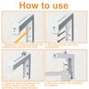 Morobor Universal Projector Screen L-Bracket Wall Hanging, 2pc Adjustable Extension with Hook Manual, Wall or Ceiling Mount - Includes Hooks and Hardware