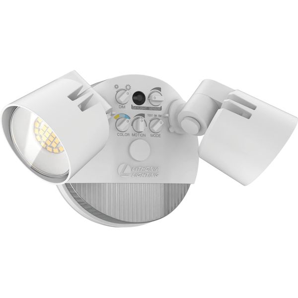 Lithonia Lighting HGX LED 2RH ALO SWW2 120 PIR WH M2 HomeGuard Security Flood Lights 2150-2600 Lumens, 2-Light, Photocell Sensor and Motion Detection, White