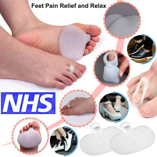 2X Gel Metatarsal Forefoot Sore Ball Support of Foot Pain Cushions Pads Insoles Anti-Slip Forefoot Shoe Insole for Women