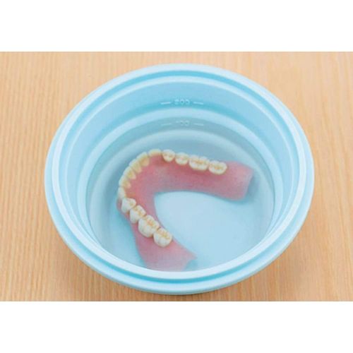 Shimomura Planning 34413 Denture Case, Slim, Foldable, Silicone, Travel, Compact, Washable, Blue