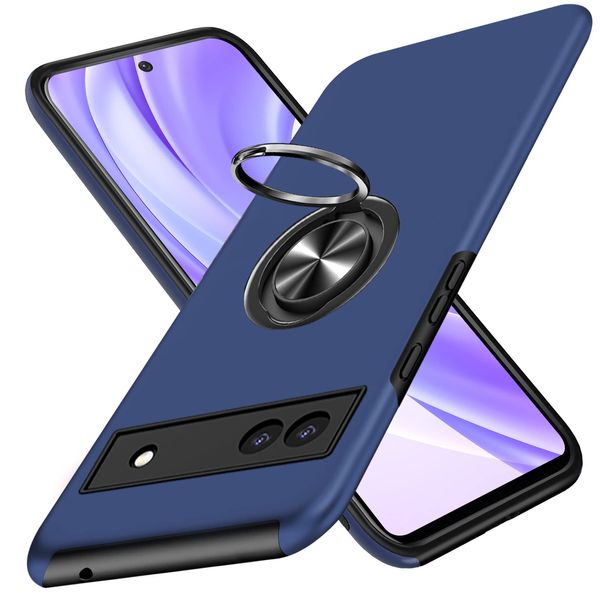 Google Pixel 6a Case with Ring, TPU Shockproof, Smartphone Case, Compatible with In-Car Holder, Stand Function, Lightweight, Thin, Google Pixel 6a Case, Camera Protection, Shock Absorption,