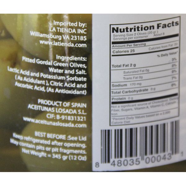 Pitted Gordal Olives - 198g