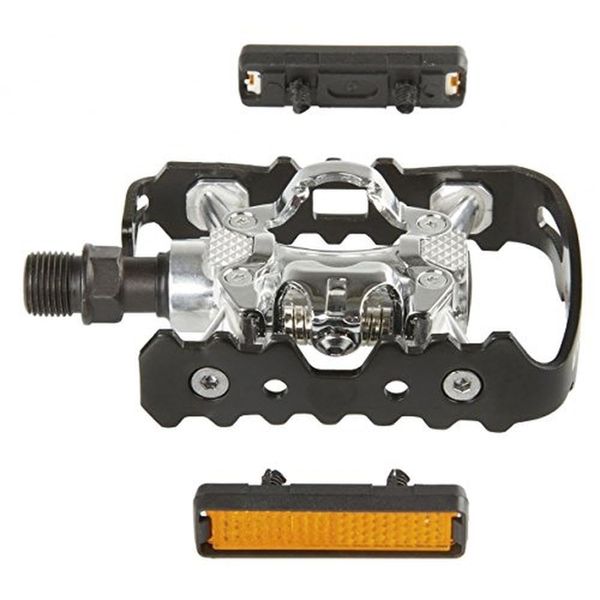 Exustar Clip-On Halb-Klickpedal, Silber/Schwarz, 311807