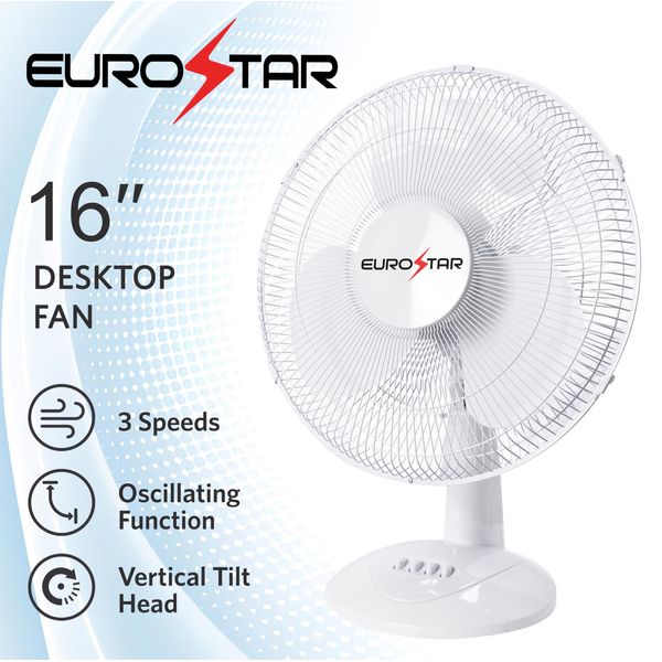 EUROSTAR FDF16W 16" Oscillating Desktop Fan