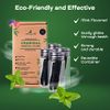 rebEarth Natural Deep Clean Charcoal Floss - Oral Care Dental Floss w/Mint Flavor, 30m Tooth Floss in Glass Container, Bamboo Floss w/Reusable Floss Container, Smooth & Shred Resistant (Pack of 4)