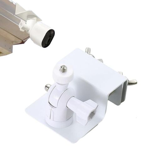 Universal Solar Panel Gutter Mount Compatible with Ring, Arlo, Eufy, Blink, Wyze, Reolink, Nest, and More – No-Drill, Adjustable 1/4" Screw (White)