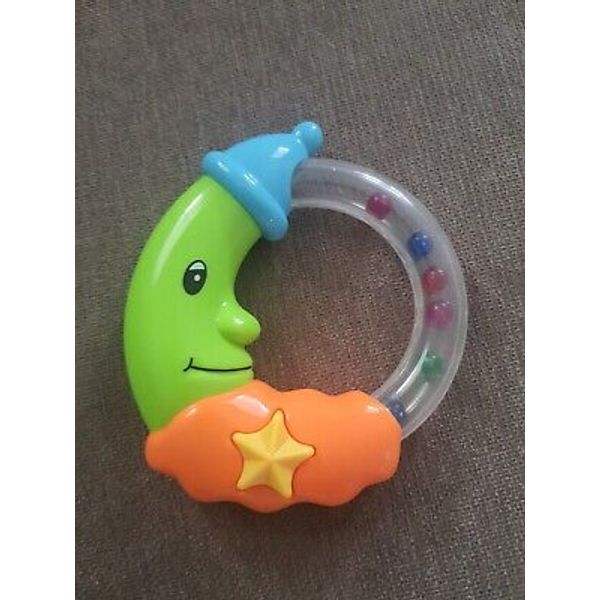 Baby Plastic Baby Rattle Sensory Toy MOON SHAPE