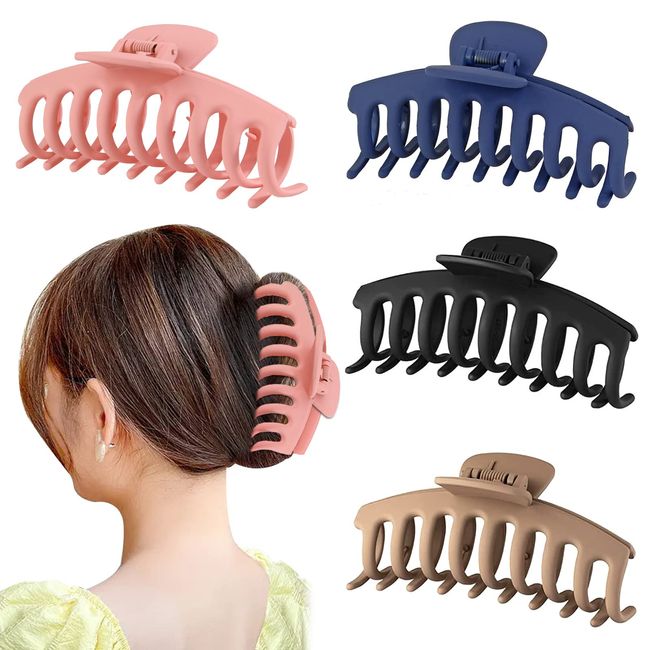 4 Stück Große Haarklammer Matte Haar Klauenclips Jumbo Haarklauen Klaue Clips für Damen Mädchen Dickes und Dünnes Haar