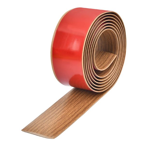 DODUOS 2m*5cm PVC Floor Transition Strip Self Adhesive, Yellow Oak Grain Flooring Threshold Strip,Threshold Strip for Laminate Flooring Door Strip Threshold, Tile to Laminate Transition Strip