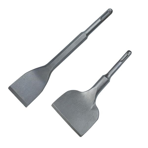 SDS Plus Chisel Bit Angled Bent Chisel 165mm x 75mm and 200mm x 40mm Tile Chisel for Ceramic Bricks Floor Tiles