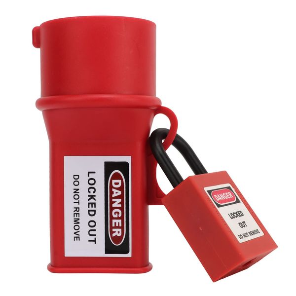 Socket Lock Padlock Set, Pin and Sleeve Socket Lockout Device, Waterproof Lockout Lock and Safety Padlock Set, with Keys 2in Diameter
