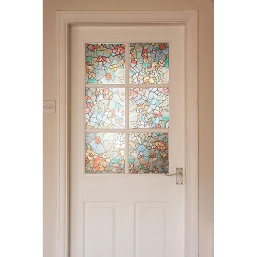d-c-fix Window Privacy Film Venetian Garden Stained Glass Self-Adhesive Two Way Day and Night Decorative Vinyl Covering for Home Door Bathroom Decal Sticker 17.7" x 78.7"