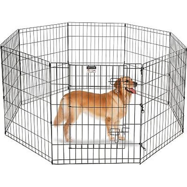 Dog Playpen Foldable Metal Exercise Puppy Play Pen w/Door Indoor/Outdoor Pen US