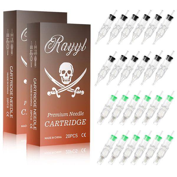 Tattoo Cartridges Needles Set- SOTICA 60 Pcs Tattoo Cartridge Needles Mix, 1003RL 1005RL 1007RL 1009RL 1207M1 1209M1 Cartridge Needles for Tattoo Artists and Beginners