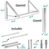 Double Foldable Clothing Rack w/ Extension Rod, Wall-Mounted Retractable Clothes Hanger for Laundry Dryer Room, Hanging Drying Rod, Small Collapsible Folding Garment Racks, Dorm Accessories (Chrome)