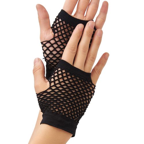 OTPEH Fishnet Gloves Fingerless For Women Kids Fish Net Arm Sleeve Mesh Emo Goth 80s Scene Accessories