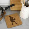 'Basket Ball Boy' Square Cork Trivet/Pot Stand (TR00025726)