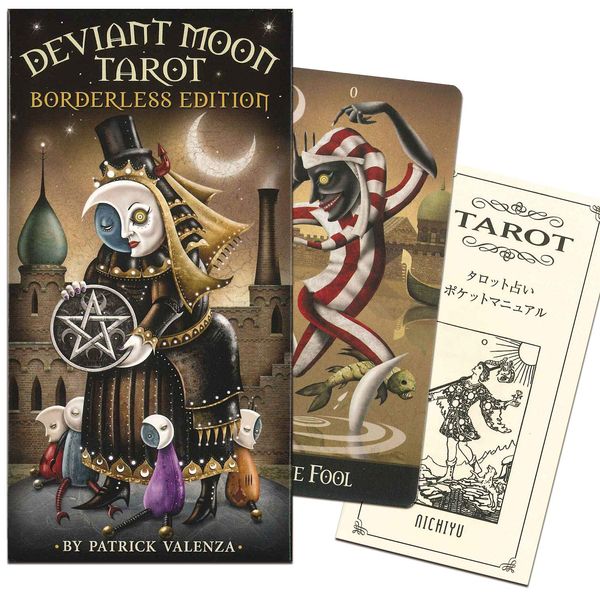 Diviant Moon Tarot Cards, Divination Cards, Tarot Borderless Edition, Japanese Explanation "Pocket Manual" Included